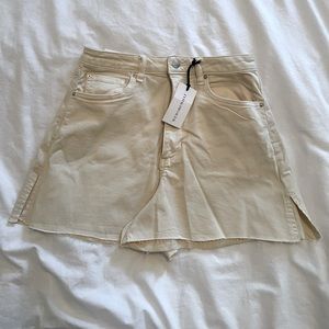 WeWoreWhat off-white high rise boyfriend shorts